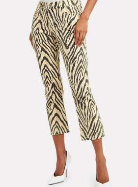 Current/Elliott The Ruby Crop Zebra Print Jeans, High-Rise, Size 28 - NWT